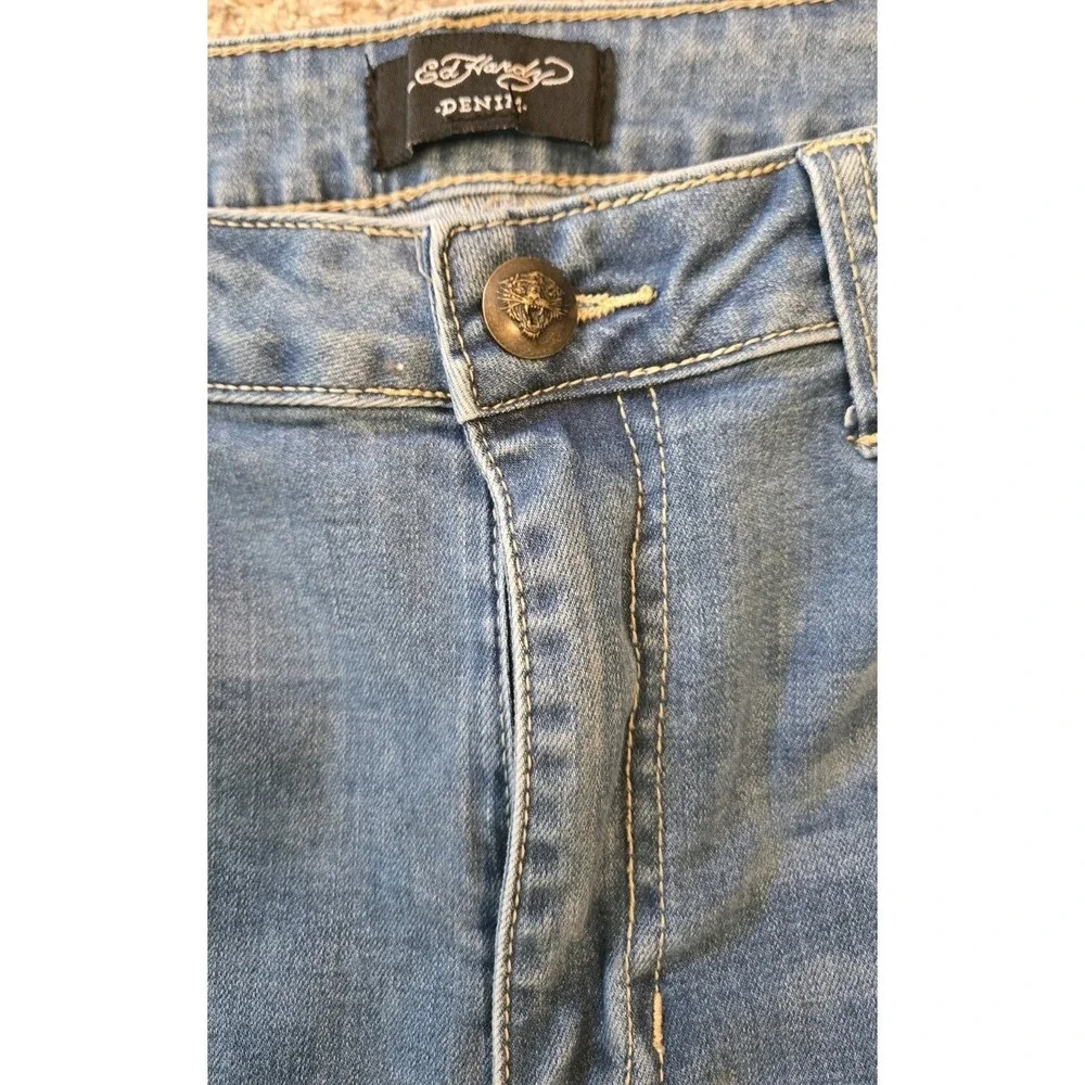 Ed Hardy Dragon Jeans 32 Y2K Wide Leg Baggy Denim Tattoo Graphic Rare Grail Fire
